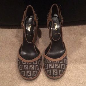 Fendi Monogram Wedges